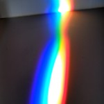 A prism breaks white light down into its constituent parts.